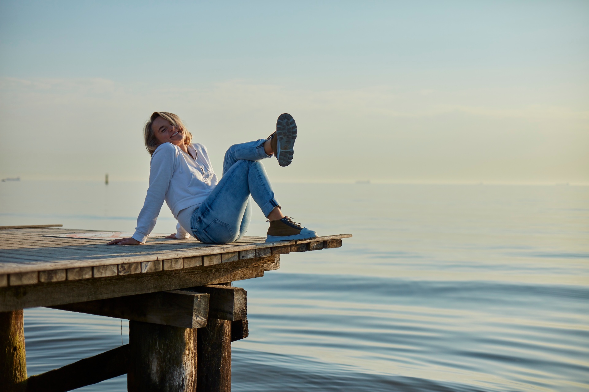Founder on a pier at dawn